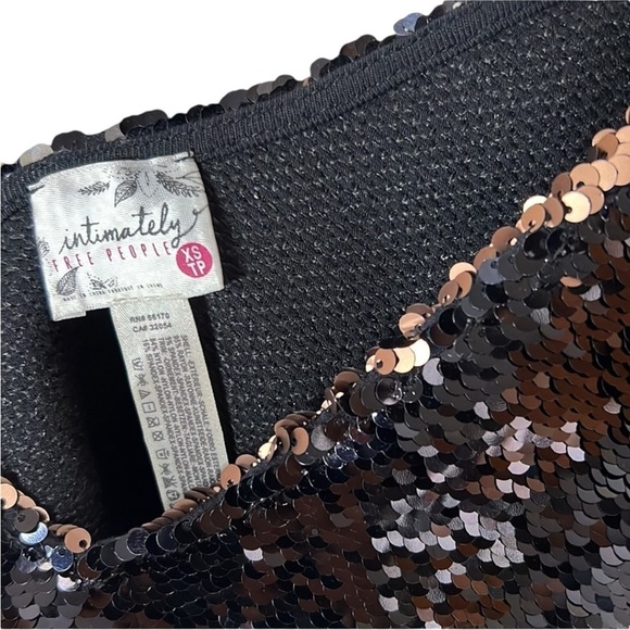 Free People Intimately Swinging Surplice Sequin Black and Gold Camisole Top - Picture 8 of 9